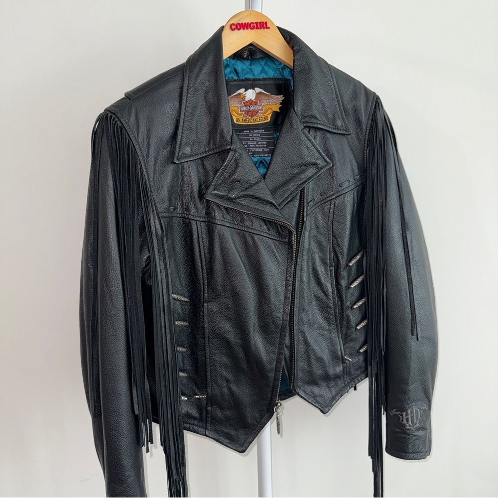 Harley Davidson black leather jacket size S
